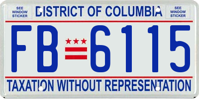 DC license plate FB6115