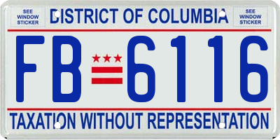 DC license plate FB6116