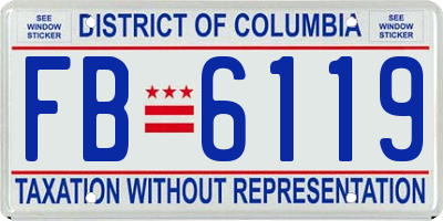 DC license plate FB6119