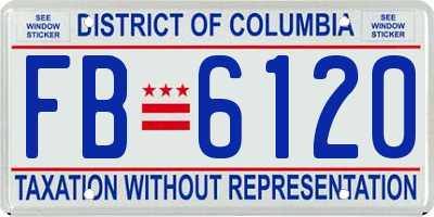 DC license plate FB6120