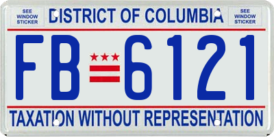 DC license plate FB6121