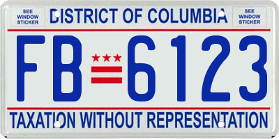 DC license plate FB6123