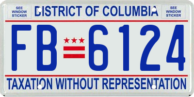 DC license plate FB6124