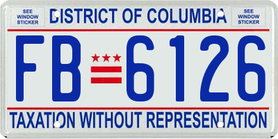 DC license plate FB6126