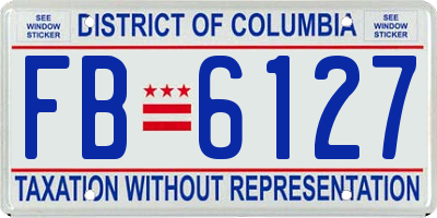 DC license plate FB6127