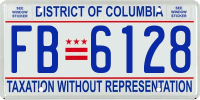 DC license plate FB6128