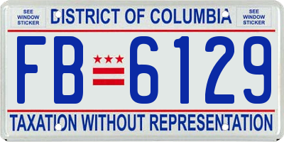 DC license plate FB6129