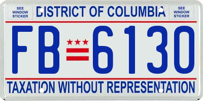 DC license plate FB6130