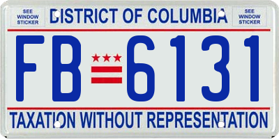 DC license plate FB6131