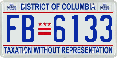 DC license plate FB6133