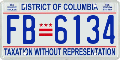 DC license plate FB6134