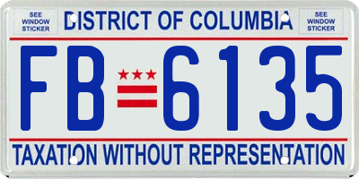 DC license plate FB6135