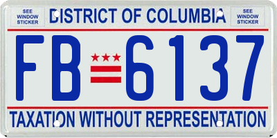 DC license plate FB6137