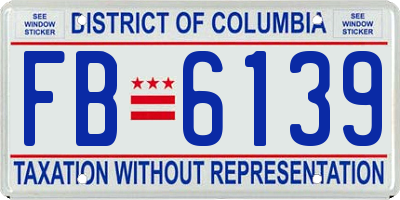 DC license plate FB6139