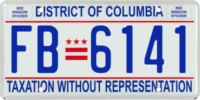 DC license plate FB6141