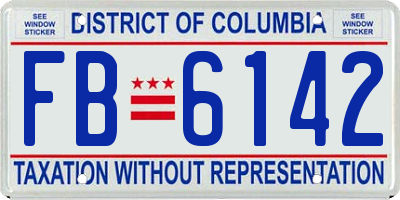 DC license plate FB6142