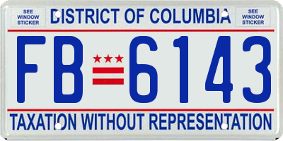 DC license plate FB6143