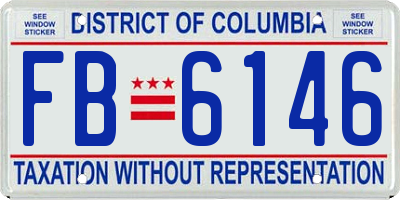 DC license plate FB6146