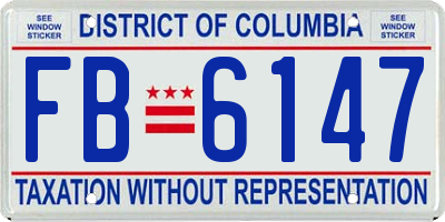 DC license plate FB6147