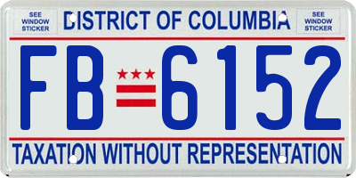 DC license plate FB6152