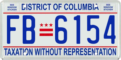 DC license plate FB6154