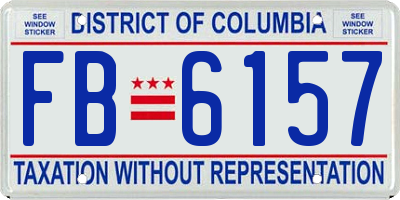 DC license plate FB6157