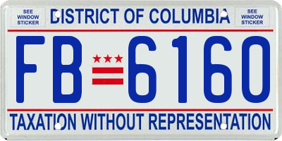 DC license plate FB6160