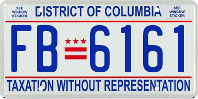 DC license plate FB6161