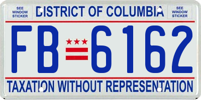 DC license plate FB6162