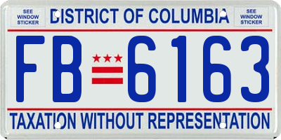 DC license plate FB6163