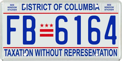 DC license plate FB6164