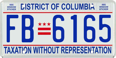 DC license plate FB6165