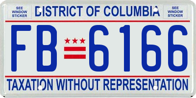 DC license plate FB6166