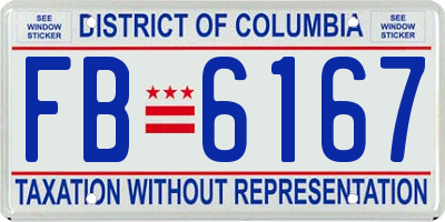 DC license plate FB6167