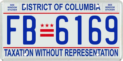 DC license plate FB6169