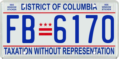 DC license plate FB6170