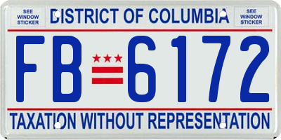 DC license plate FB6172