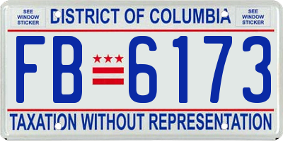 DC license plate FB6173