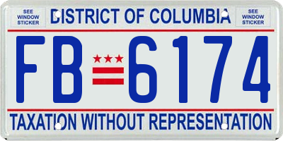 DC license plate FB6174