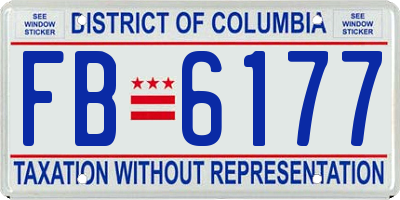 DC license plate FB6177