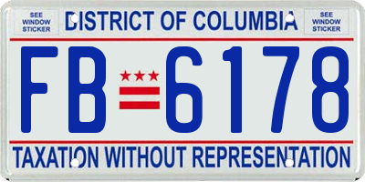 DC license plate FB6178