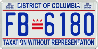 DC license plate FB6180