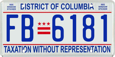 DC license plate FB6181