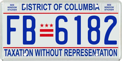 DC license plate FB6182