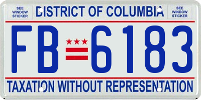 DC license plate FB6183