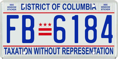 DC license plate FB6184