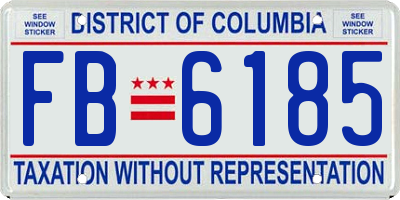 DC license plate FB6185