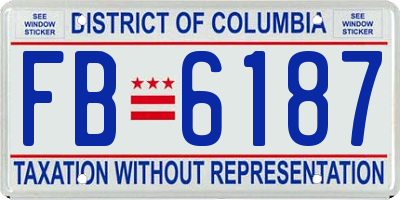 DC license plate FB6187