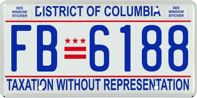 DC license plate FB6188