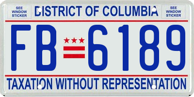 DC license plate FB6189